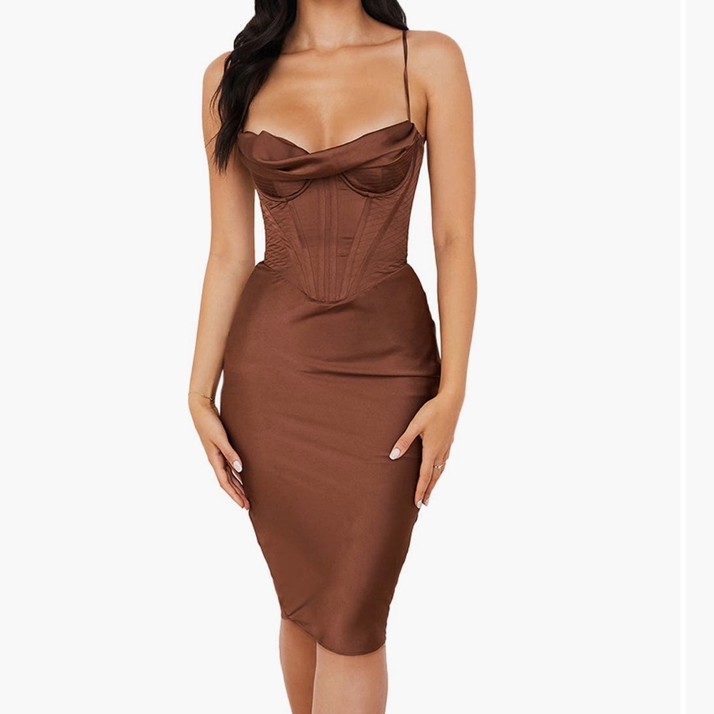 House of CB Myrna Satin Corset Dress - size Small - NEW WITH TAGS